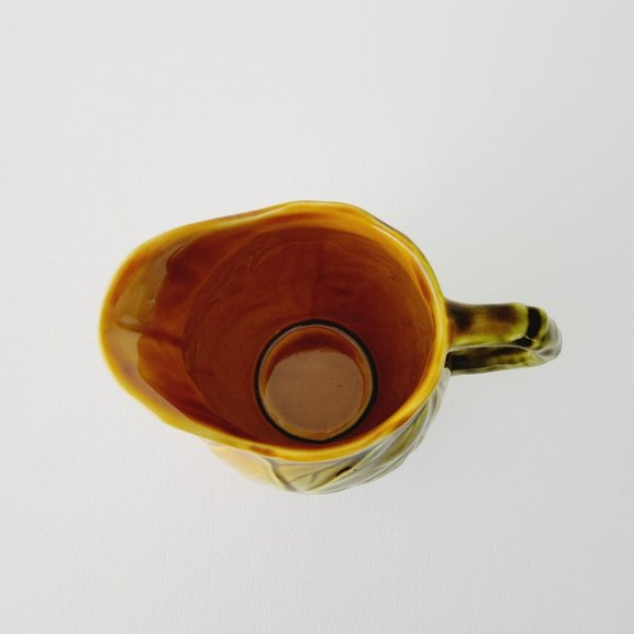 Vintage Royal Winton Grimwades Creamer with Embossed Leaves in Green/Brown Glaze - Picture 11 of 11